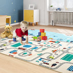 BabyPlaza extra large Reversible Play Mat, BPA Free Learning & Crawling Foldable Foam Mat (6.5x5 ft, 0.6cm Thickness) Multicolor