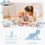 BabyPlaza extra large Reversible Play Mat, BPA Free Learning & Crawling Foldable Foam Mat (6.5x5 ft, 0.6cm Thickness) Multicolor