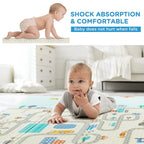 BabyPlaza extra large Reversible Play Mat, BPA Free Learning & Crawling Foldable Foam Mat (6.5x5 ft, 0.6cm Thickness) Multicolor