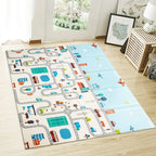 BabyPlaza extra large Reversible Play Mat, BPA Free Learning & Crawling Foldable Foam Mat (6.5x5 ft, 0.6cm Thickness) Multicolor