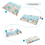 BabyPlaza extra large Reversible Play Mat, BPA Free Learning & Crawling Foldable Foam Mat (6.5x5 ft, 0.6cm Thickness) Multicolor